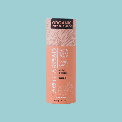 Aotearoad Organic Dry Shampoo- Dark Hair Wild Orange + Cacao 50g