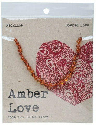Amber Love Children's Necklace Cognac Love 33cm
