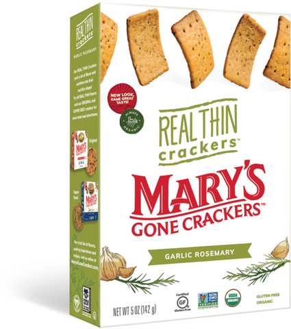 Marys Gone Crackers Real Thins - Garlic & Rosemary