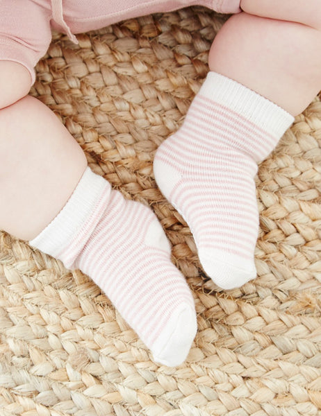 Boody Baby Socks 3 pack - Chalk/Rose