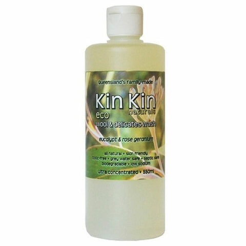 Kin Kin Naturals Wool and Delicates Wash 550ml - Eucalypt and Rose Geranium