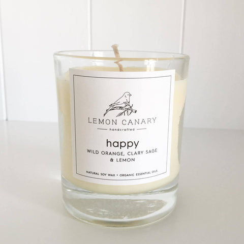 Lemon Canary Classic Votive Soy candle - Clear glass
