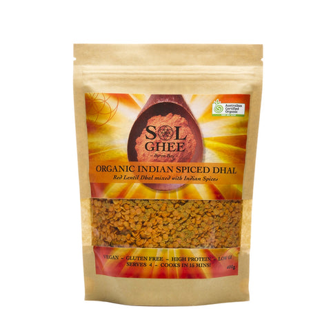 Sol Organics Masoor Dhal Red Lentils with Indian Spices 400g