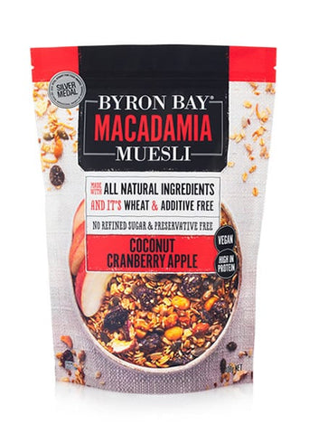 Byron Bay Macadamia Muesli Coconut Cranberry Apple 400g