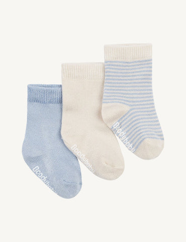 Boody Baby Socks 3 pack - Chalk/Sky