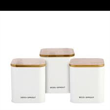 Seed & Sprout Pantry Storage Tins - Set of 3
