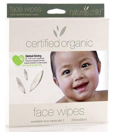 Natures child face wipes pk 2